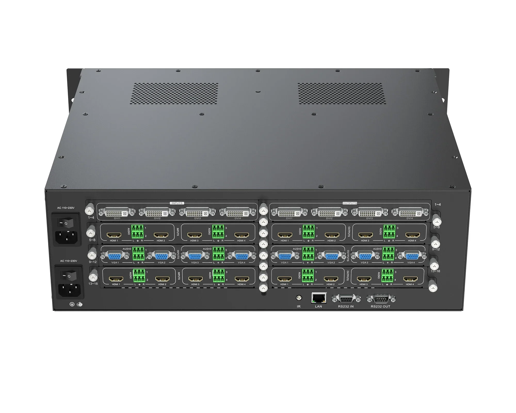 16x16 Seamless Matrix Switch Modular Case With Splicing Mode, MT-VIKI Available For 4x4 8x8 8x16 16x16 32x32 36x36 72x72