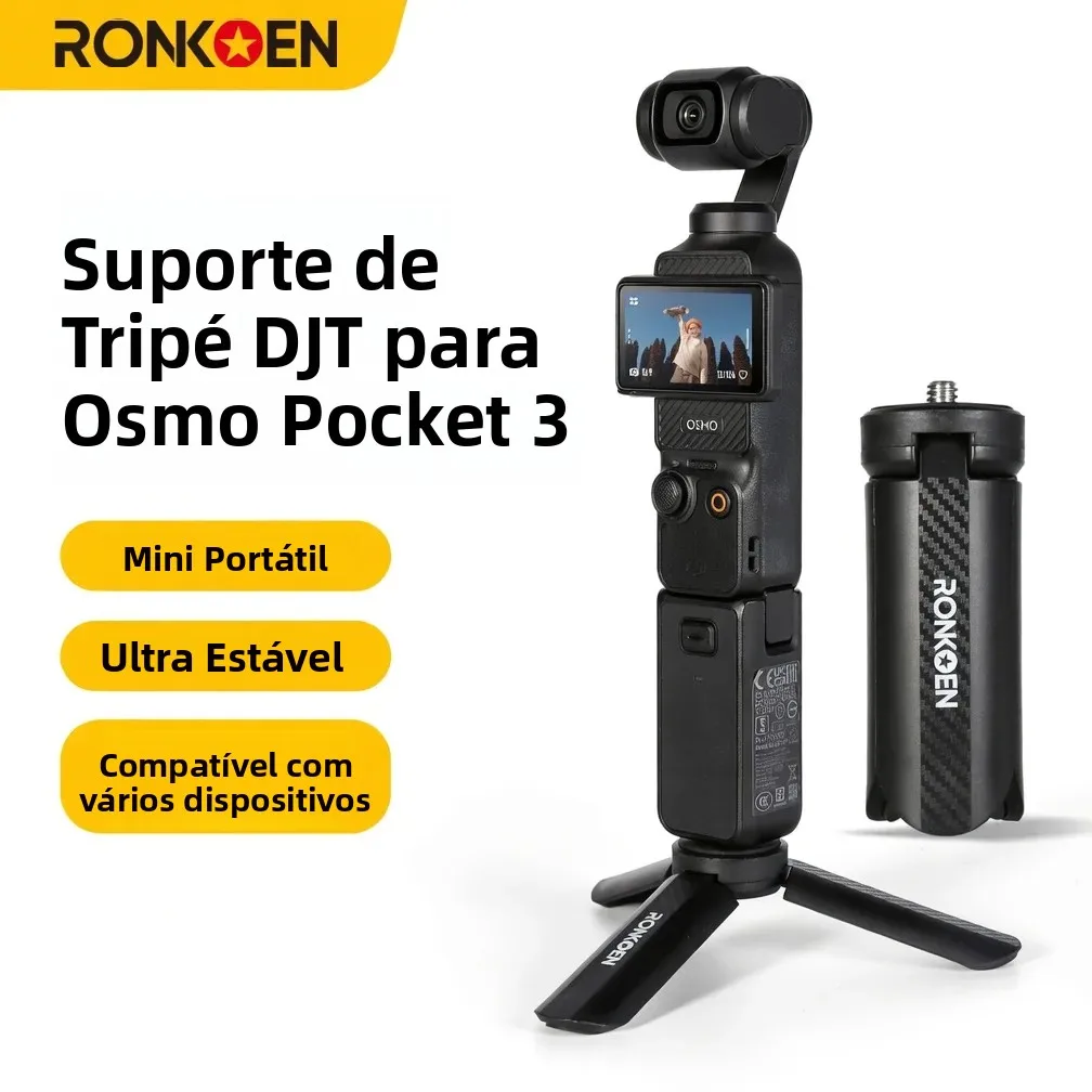 Tripé Portátil de Mesa RONKOEN TZ-17 para DJI Action 4/5 Pro Pocket 3 Osmo 360 Acessório Portátil