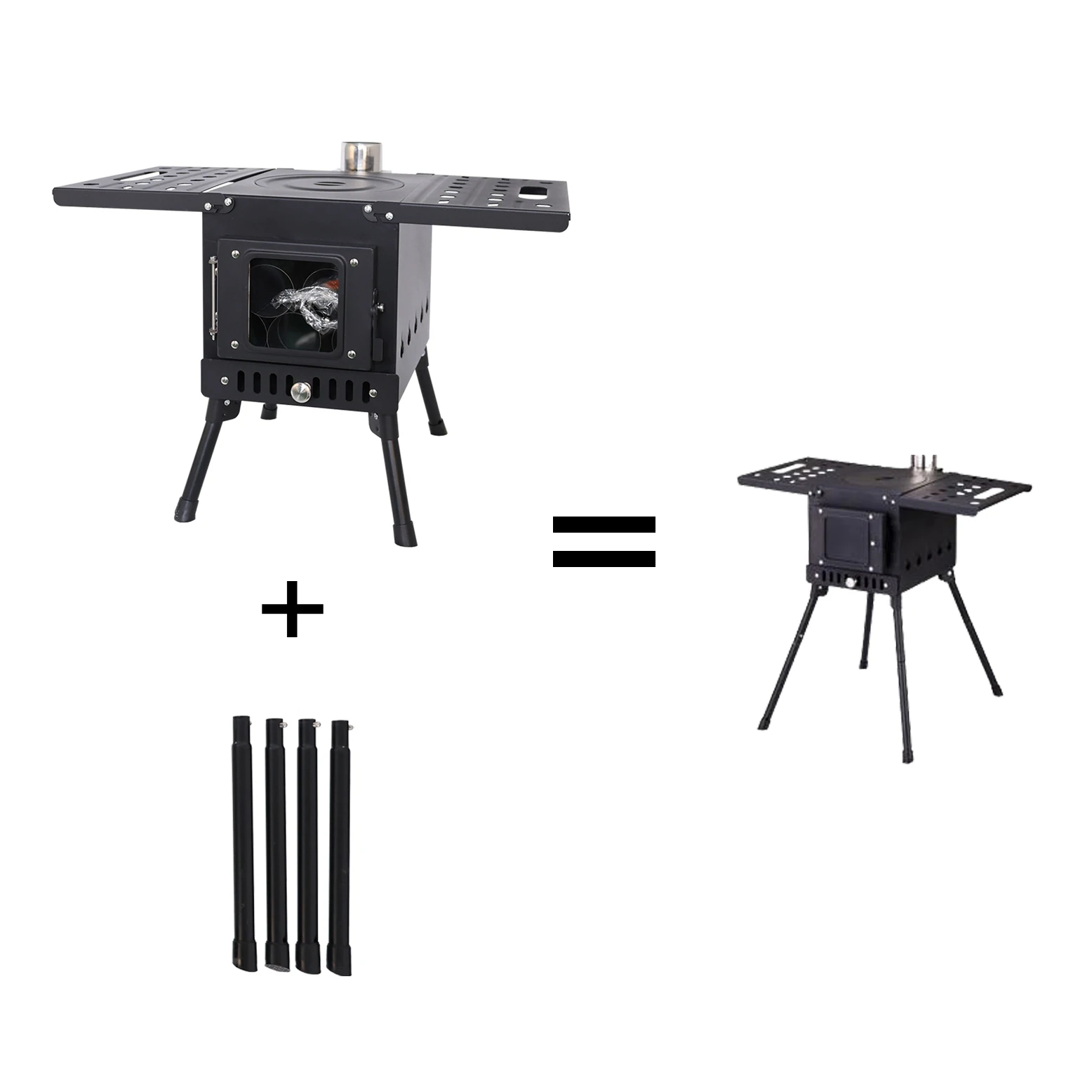High-Efficiency Carbon Steel Outdoor Wood Burning Stove with Stable Performance for Outdoor Heating and Camping for Cooking