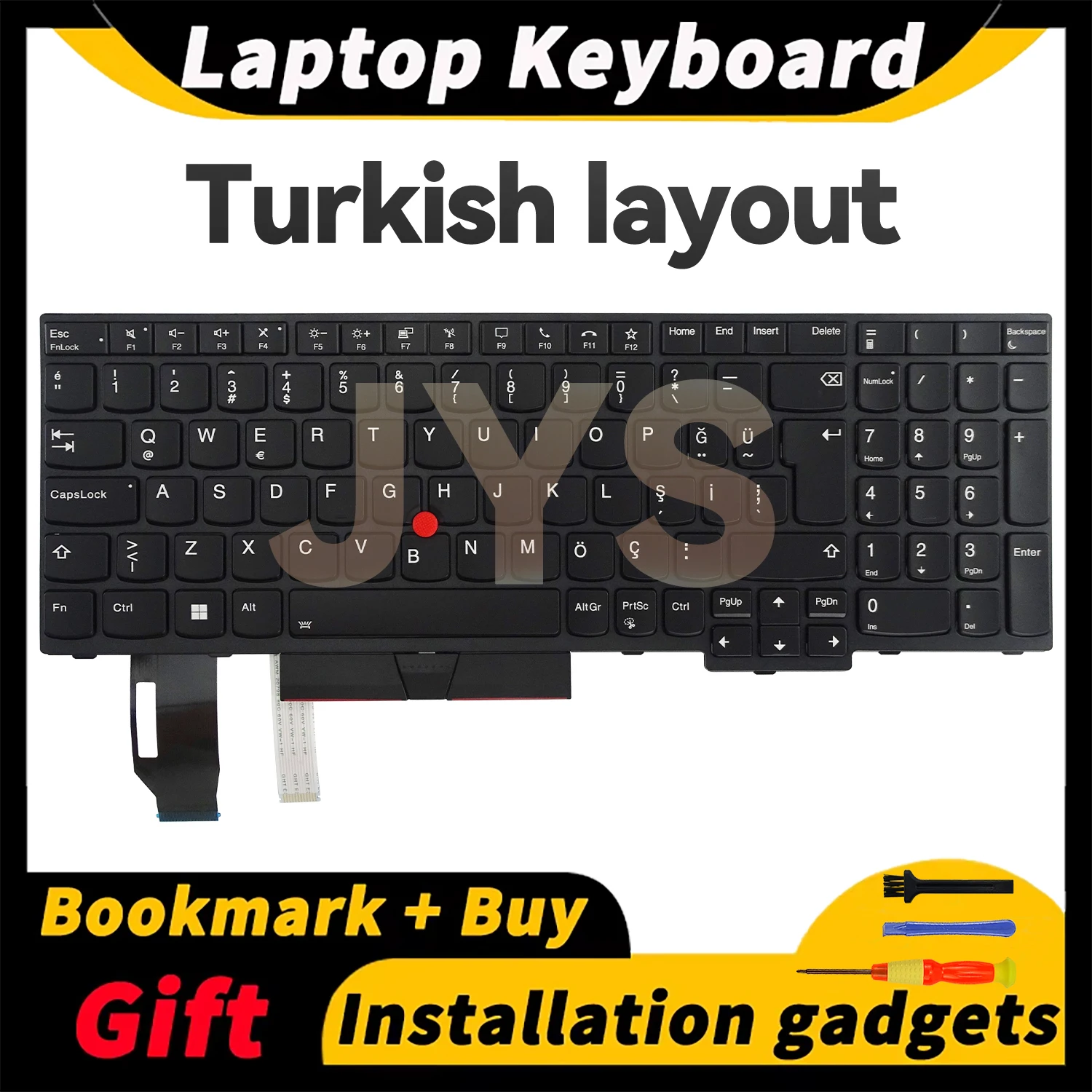 

Turkish layout keyboards internal Black For Lenovo ThinkPad T15 Gen1 Gen2/P15S Gen1 Gen2 laptop keyboard with backlit 5N20V78022