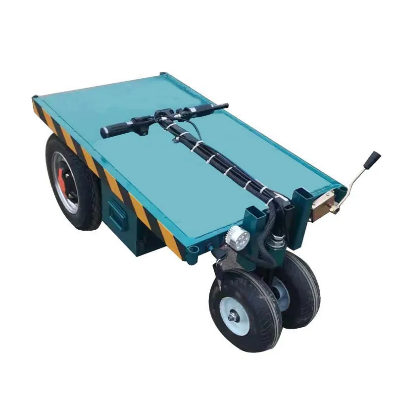 Fold-able High Capacity Three wheel Mini Battery Electric Hand Push cargo platform wagon cart for beach warehouse and home use