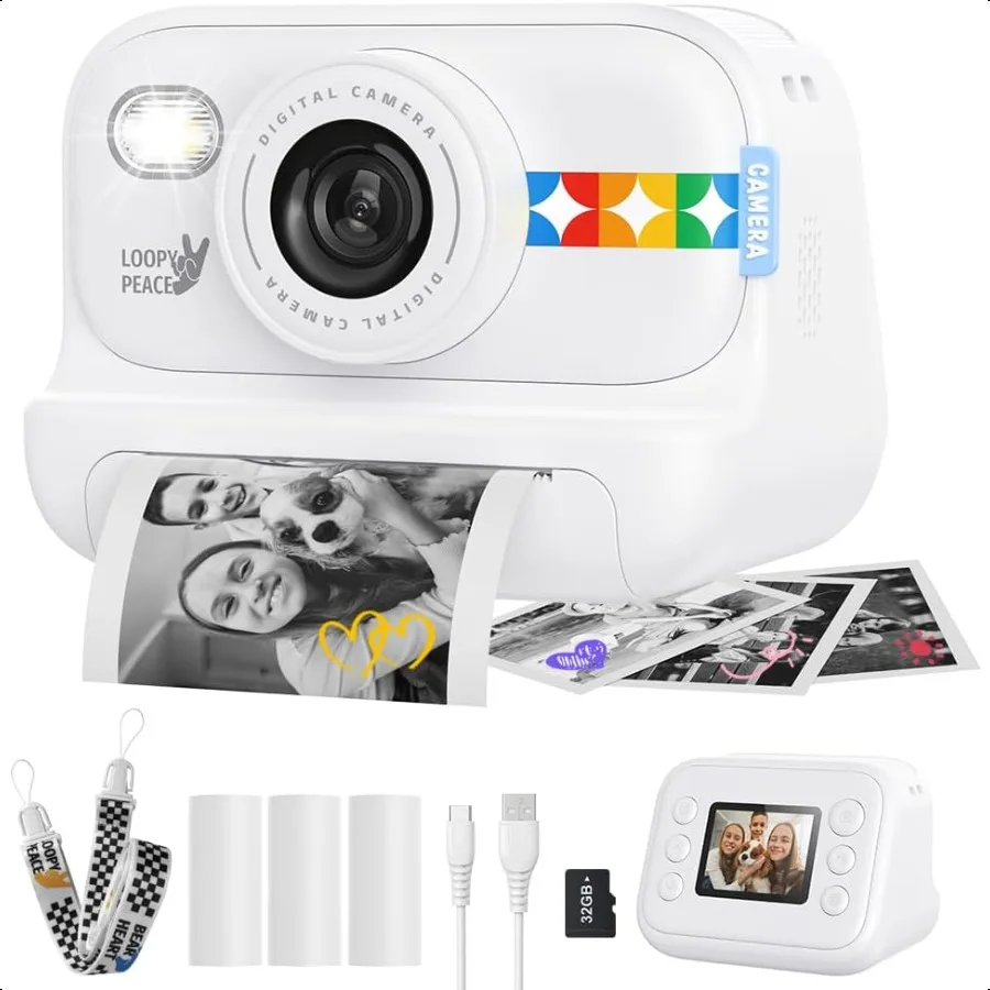 

Instant Print Camera for Birthday Gifts for Girls and Boys Ages 312 1080P Video Camera for Gift Ideas for Boys Ages 3 4 5 6 7 8