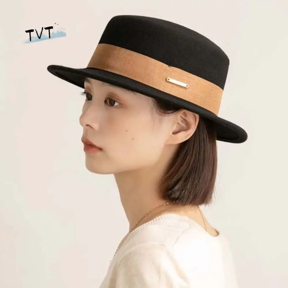 

Stage Accessories Vintage Looking Woolen Jazz Cap Flat Versatile British Top Hat Retro Warmer Woolen Formal Hat Masquerade Party