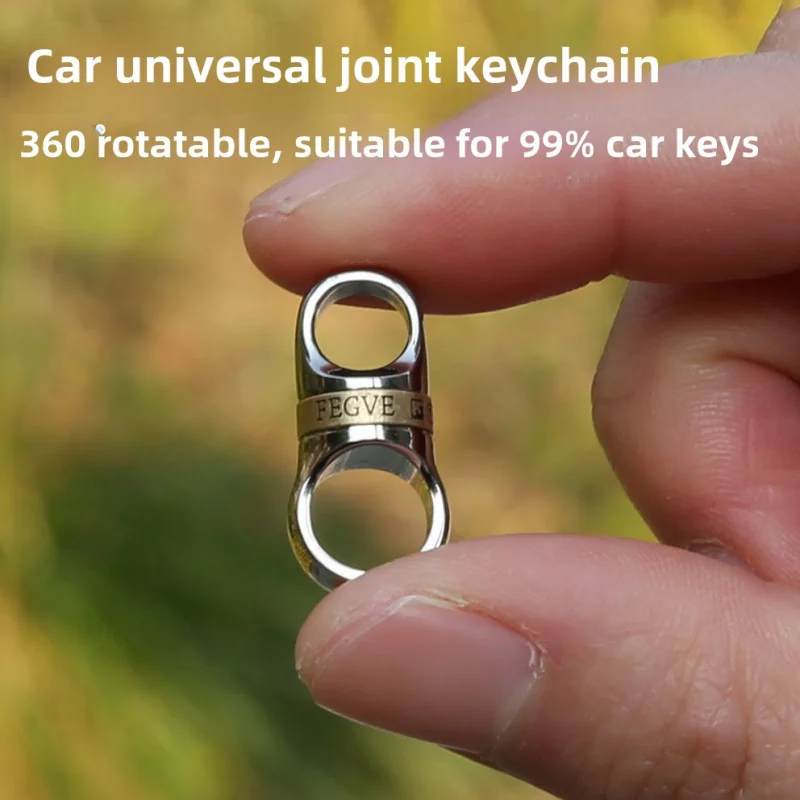 

Car Key Ring Anti-Lost Rotating Vachette Clasp Titanium Alloy Capsule Universal Joint Accessories