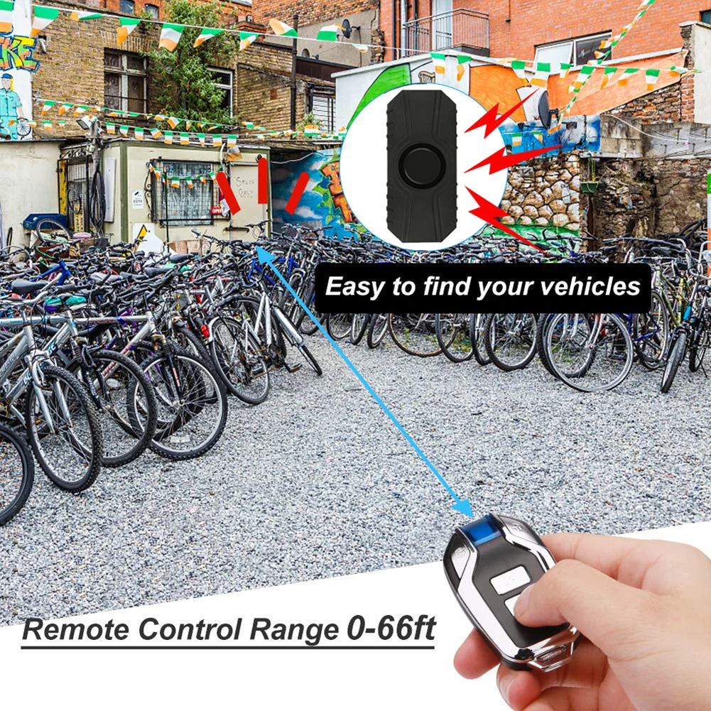 Wireless Anti-theft Vibration Bicycle Alarm Waterproof Motorcycle Alarm with Remote Control Electric Bike Security Sensor 113dB