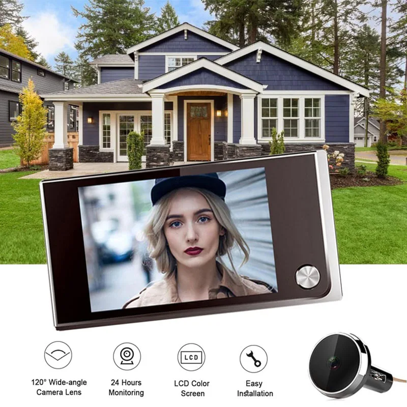 3.5 inch Home Security LCD Display Color Digital TFT Memory Electronic Peephole Door Viewer Doorbell Safety Camera Image Sensor