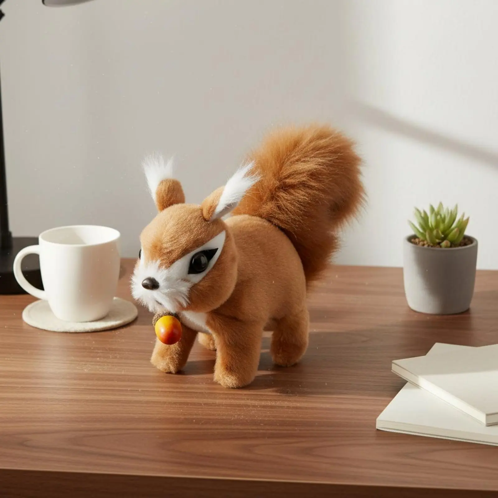 

Electric Squirrel Toy Walks Walking Squirrel Stuffed Animal Soft Cuddly for Gift, Playroom