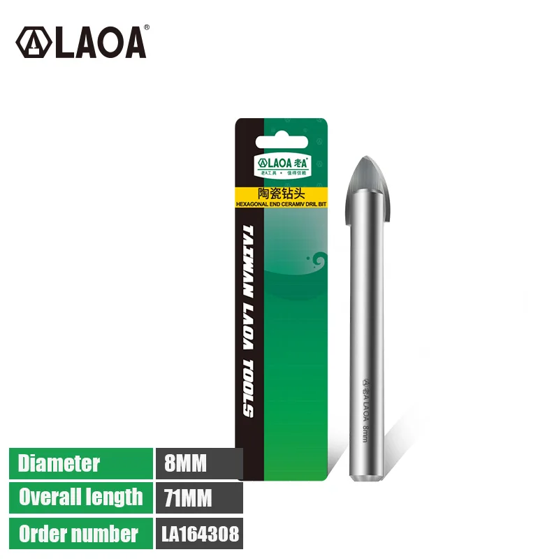 Laoa Glas Tegel Keramische Open Gat Boor Huishoudelijke Boring Legering Driehoek Boor Bit 3-16Mm