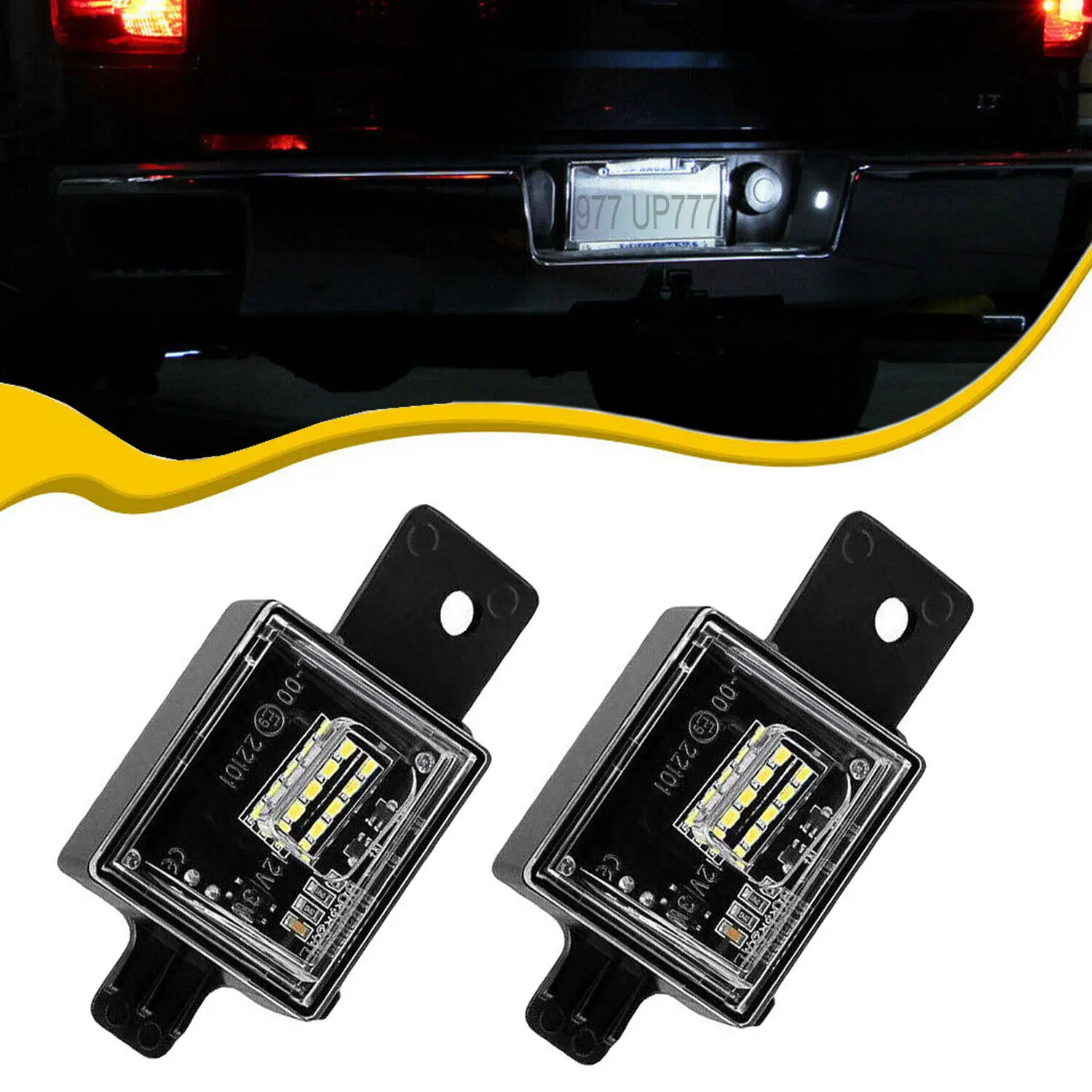 

Winetis 6000K White For 2014-2022 Chevy Silverado GMC Sierra BRIGHT LED Number License Plate Lights Housing