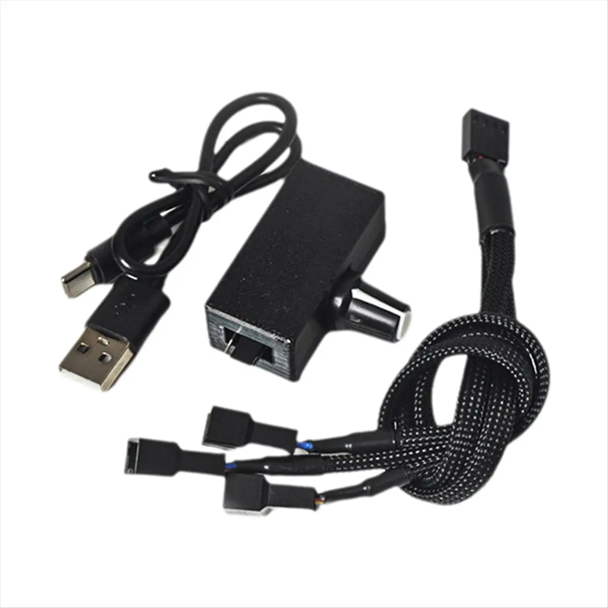 DT60 PWM Speed Controller 12V 4Pin PWM Fan Governor USB TYPE-C Power Supply DIY Watercooling Cooler with 1 to 3 Adapter Cable