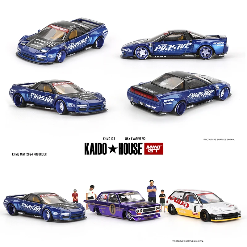 Mini Diecast Openable Hood Diecast Carro Modelo, Kaido Casa, MINIGT KHMG137 1:64 NSX Evasivo V2