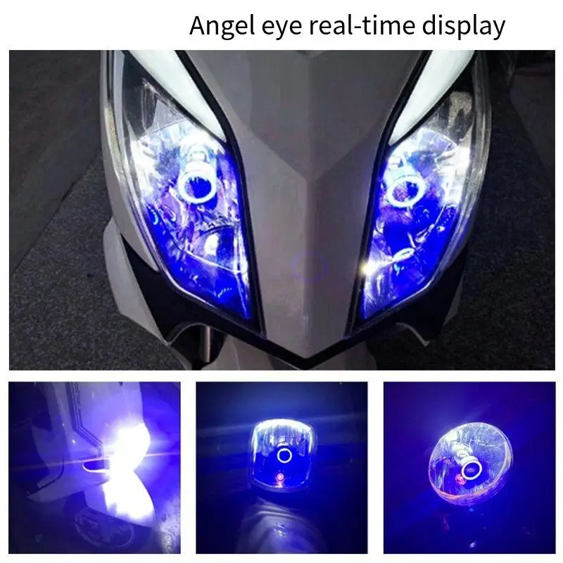 

H4 LED Headlight Bulbs Motorcycle Angel Eye Lights 12V 34W 6000K Built-in Headlamp