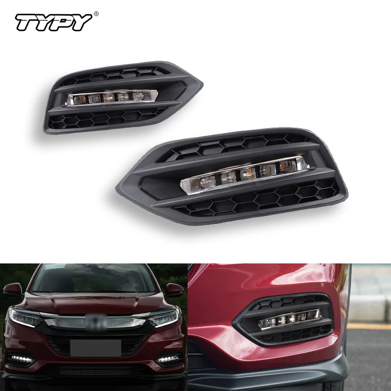 

TYPY 3 Colors LED DRL Day Light for Honda Vezel HR-V 2018-2021 Daytime Running Light Driving Lamp with Dynamic Sequential Turn S