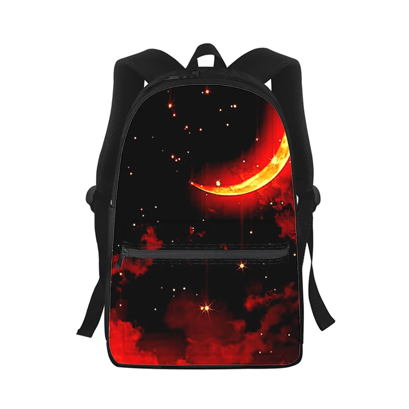 Art moon uomo donna zaino 3D Print Fashion Student School Bag zaino per Laptop borsa a tracolla da viaggio per bambini