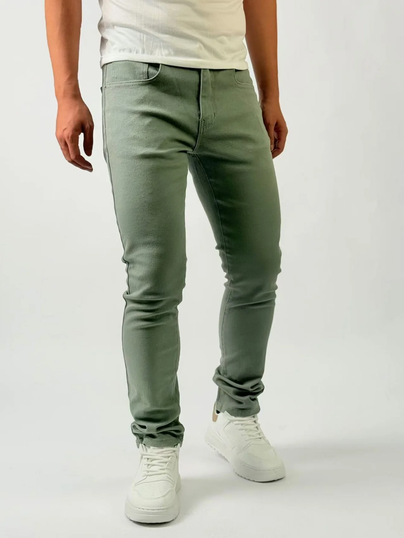 

KING JEANS Light Green Men's Formal Pants Business And Office Style Simple And Versatile Suitable For Various Occasions