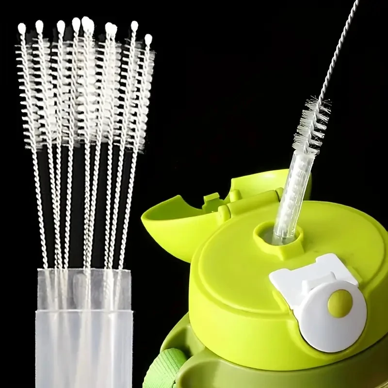 10-piece straw brush set, extra-long straw cleaning brush set - suitable for large cups, straw cups, water bottles, etc