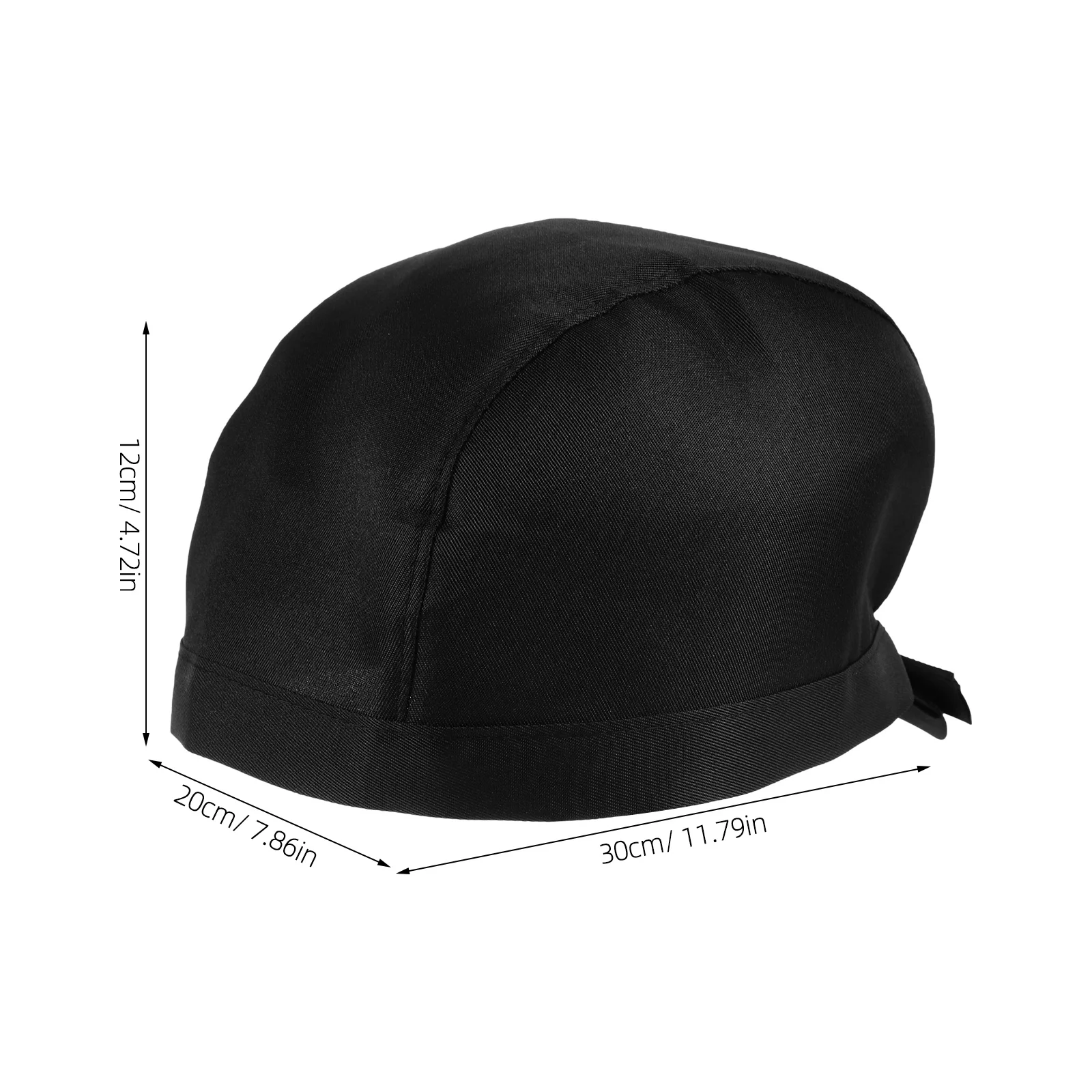 Black Chefs Hat Durable Canvas Catering Ribbon Adjustable Kitchen Skull Cap Unisex for Professional Chefs Fashion Daily Wear