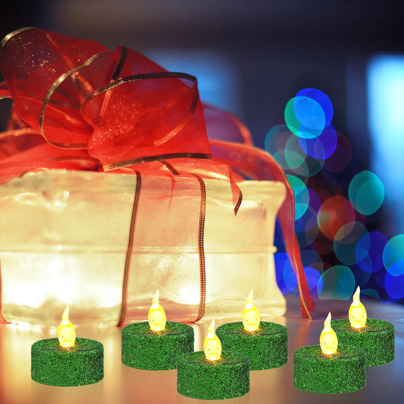 12個のledランプ、フレームレスティーライトキャンドル、リアルなキャンドルライト効果、エレガントな装飾ライト、結婚式や家庭用