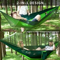 Durable Portable Camping Hammock Tent Quick Open No Need To Set UP Hamak Rede Camouflage Netting Hammock Black Army Green Park