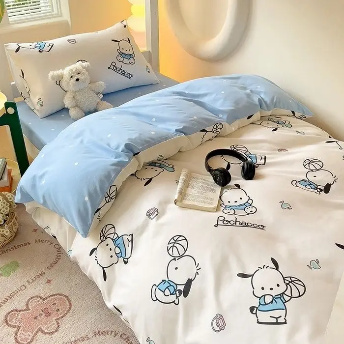 

Комплект постельного белья Hello Kitty из ультрамягкого стираного хлопка класса А в стиле Ins – 4 предмета и комплект из 3 предметов для общежития для девочек и студентов