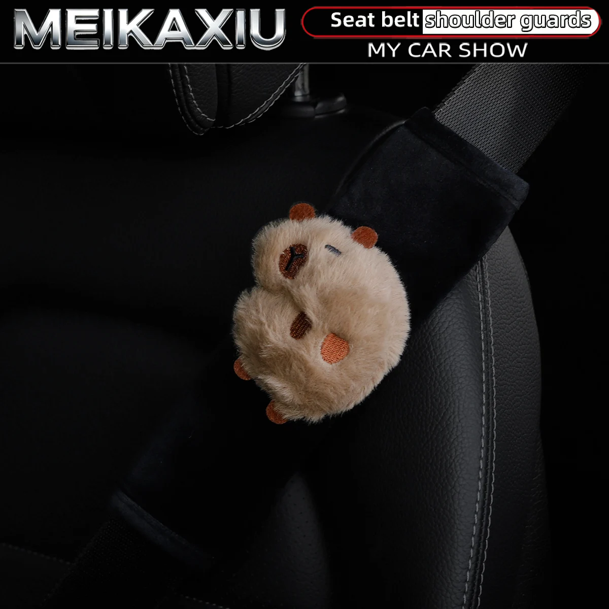 

Cute Capybara Plush Car Seat Belt Shoulder Covers Soft Comfortable New Style Safety Belt Decoration for Women 1 Or 2 PCS