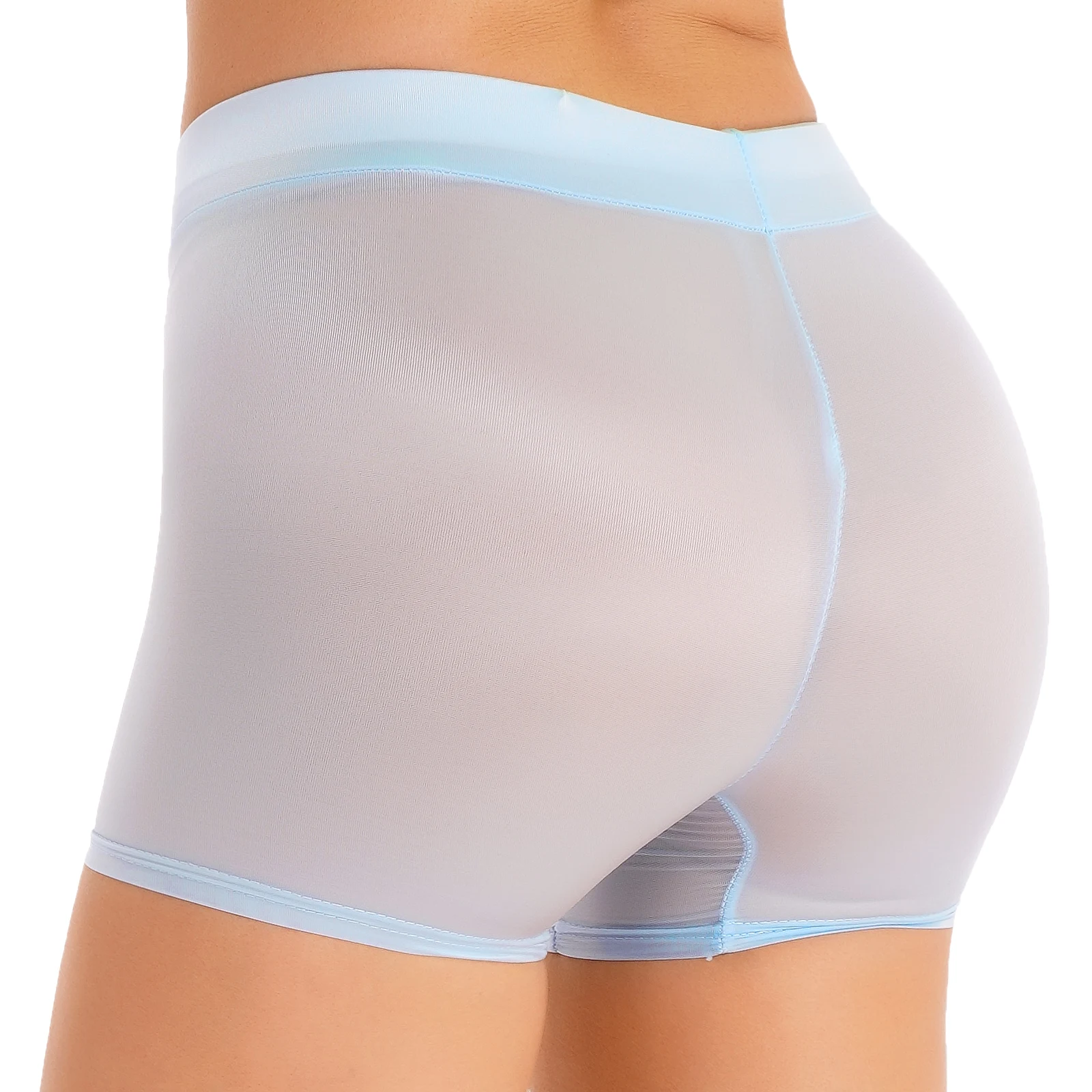 Seamless Nylon Ice Silk Safety Shorts Pants Women Boyshorts Under Skirt Underwear Semi See-through Boxers Briefs for Women