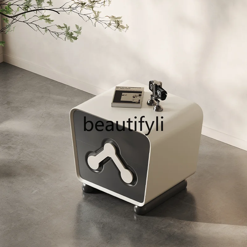Bedside Table Italian Minimalist Bedside Cabinet High-end Storage Cabinet