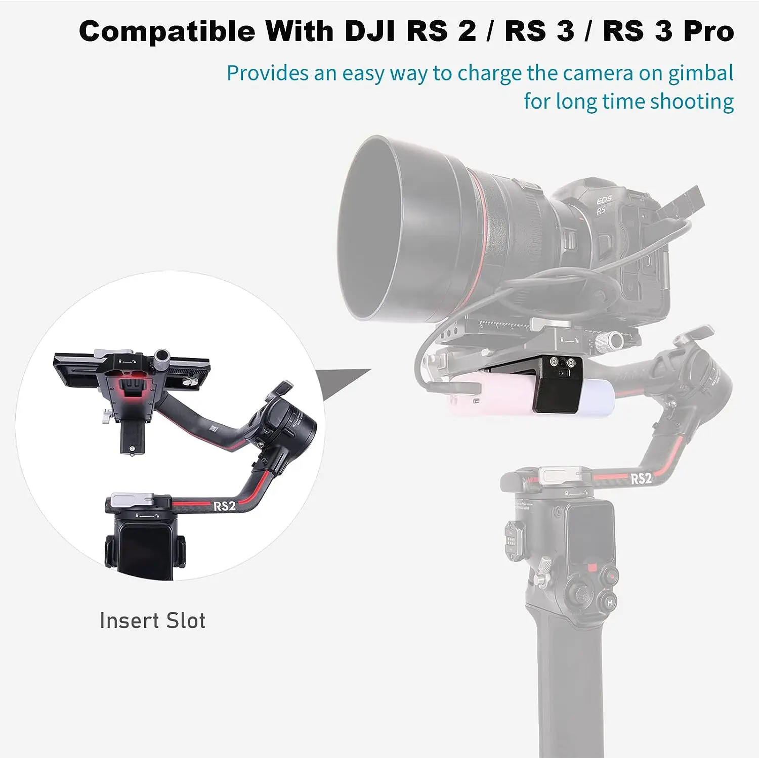 NICEYRIG Aluminiowy uchwyt na powerbank do DJI RS 2/RS 3/RS 3 Pro/RS5, uniwersalny, przenośny uchwyt na ładowarkę o szerokim zakresie szerokości 50 mm - 88 mm — zdjęcie produktu 3