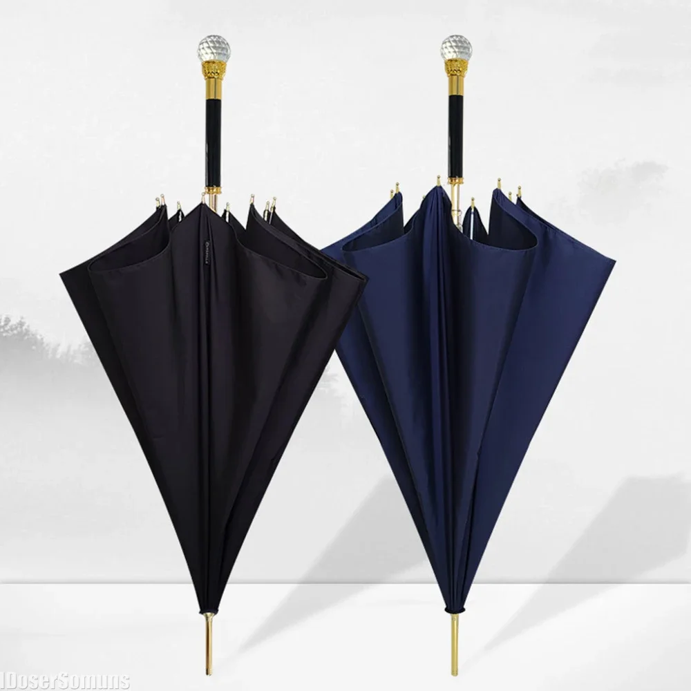 

Light Luxury Crystal Handle Thickened Fabric UPF50+ Umbrella Powerful Windproof High-end Automatic Umbrella Long Handle Umbrella