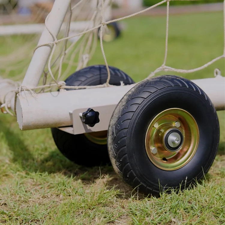 Professional portable football goal wheels are non-slip and easy to move