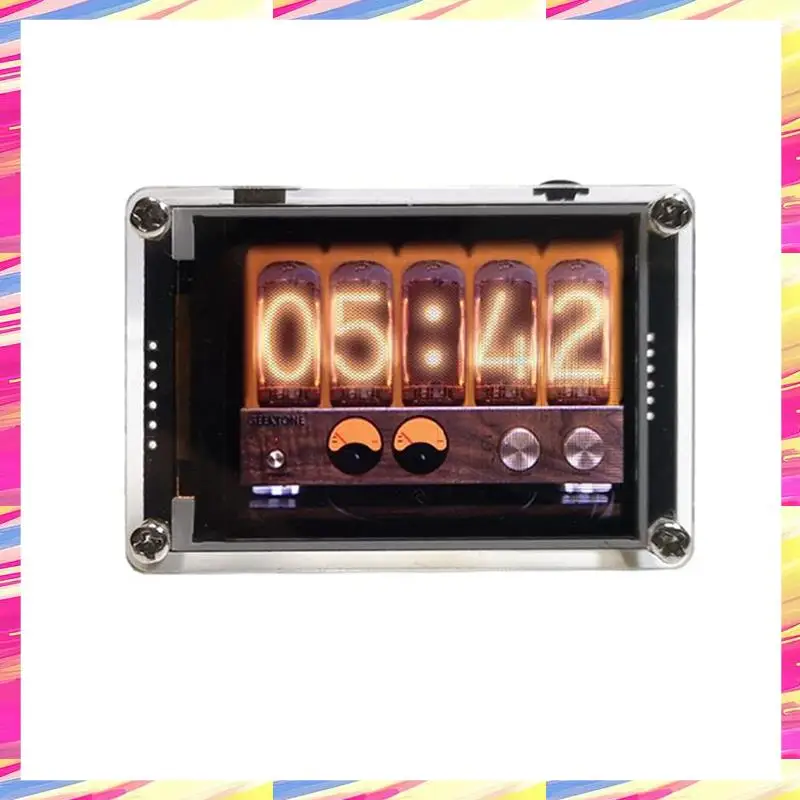 AIAI Klok Muziek Spectrum VU Meter 2,4 "Analog Display Spraakbesturing Digitale Ritme Analyzer