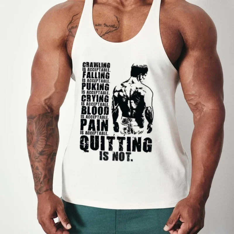 

Men's Inspirational Quote & Muscle Graphic Vest-Thin Suspenders Breathable Cotton Sleeveless Shirt, Gym Sport Casual Fitness Top