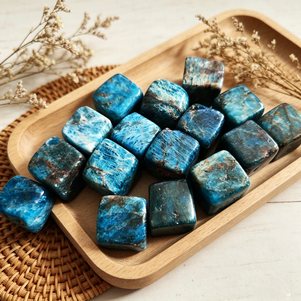 Natural Blue Apatite Stone Polished irregular Fengshui Stone Quartz Crystal Healing Reiki Mineral Aquarium Home Decoration Stone