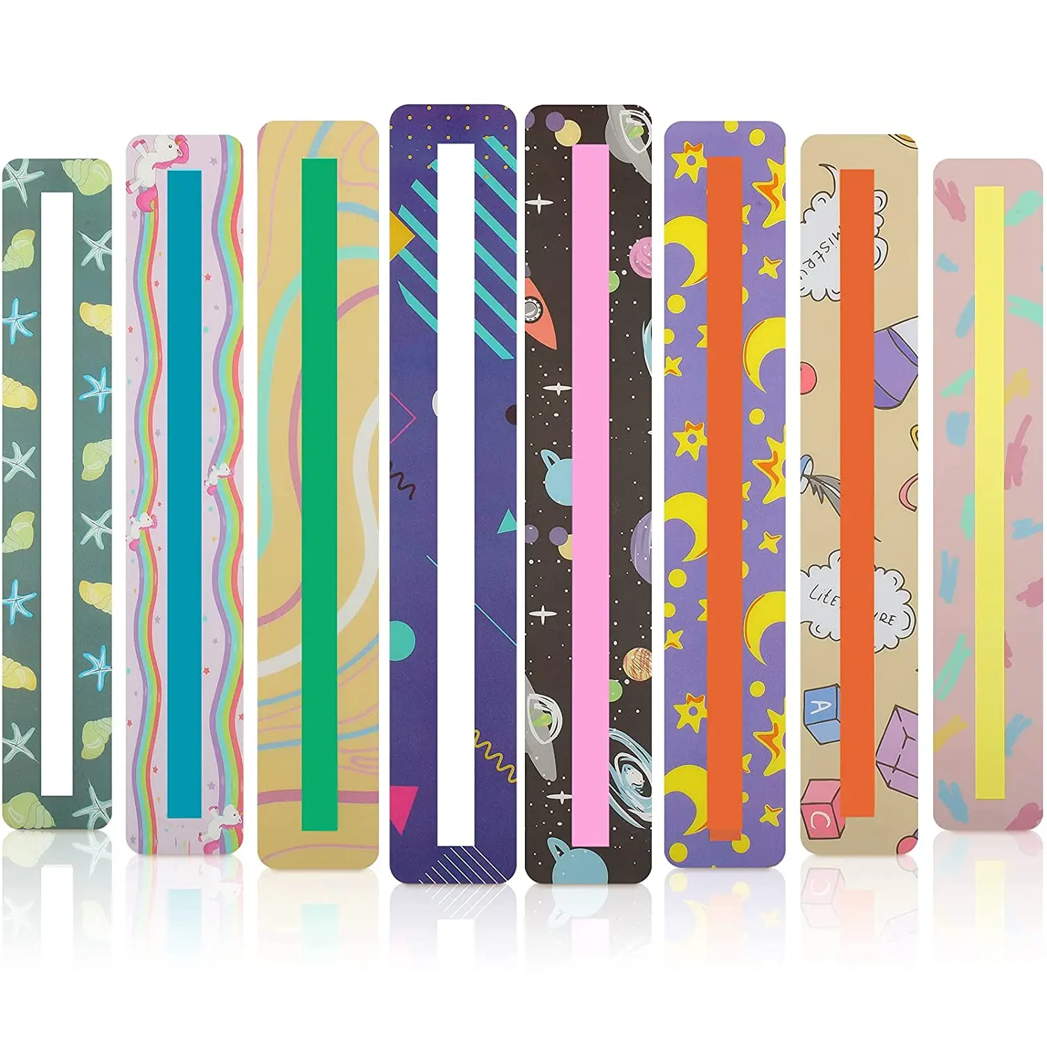 Полоски для чтения с наведением, 16 шт., полоски с надписью для детей, избавление от Dyslexia, цветные текстовые закладки (милый стиль)