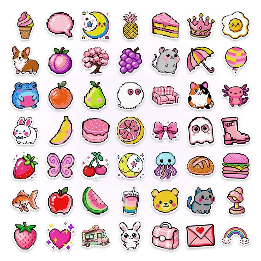 10/30/50PCS Small Fresh Mosaic Sticker PVC Material Creative DIY Refrigerator And Envelope Scrapbook Waterproof Daily Sticker.