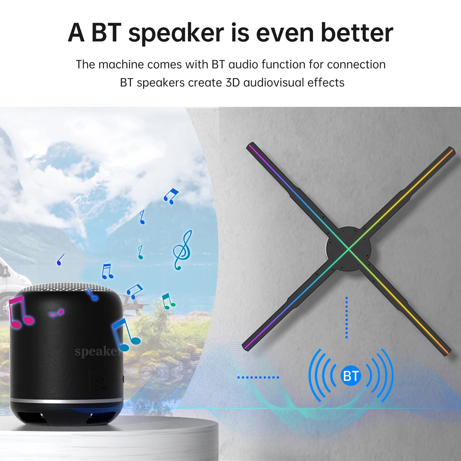 ثلاثية الأبعاد الإعلان الهولوغرام مروحة 2K HD العين المجردة آلة الإعلان جهاز عرض فيديو ثلاثي الأبعاد مخزن الإعلان أدوات نشر