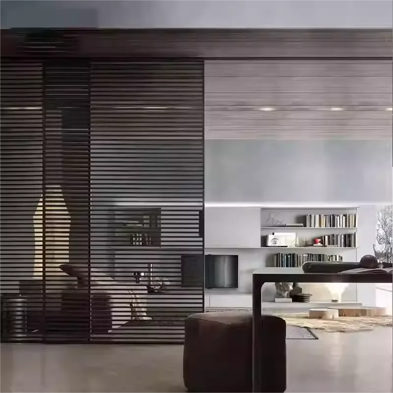 custom.Italian Art Deco Iron Grille Screen Partition Home Entrance Custom Stainless Steel Sliding Mobile Translucent Room Divide
