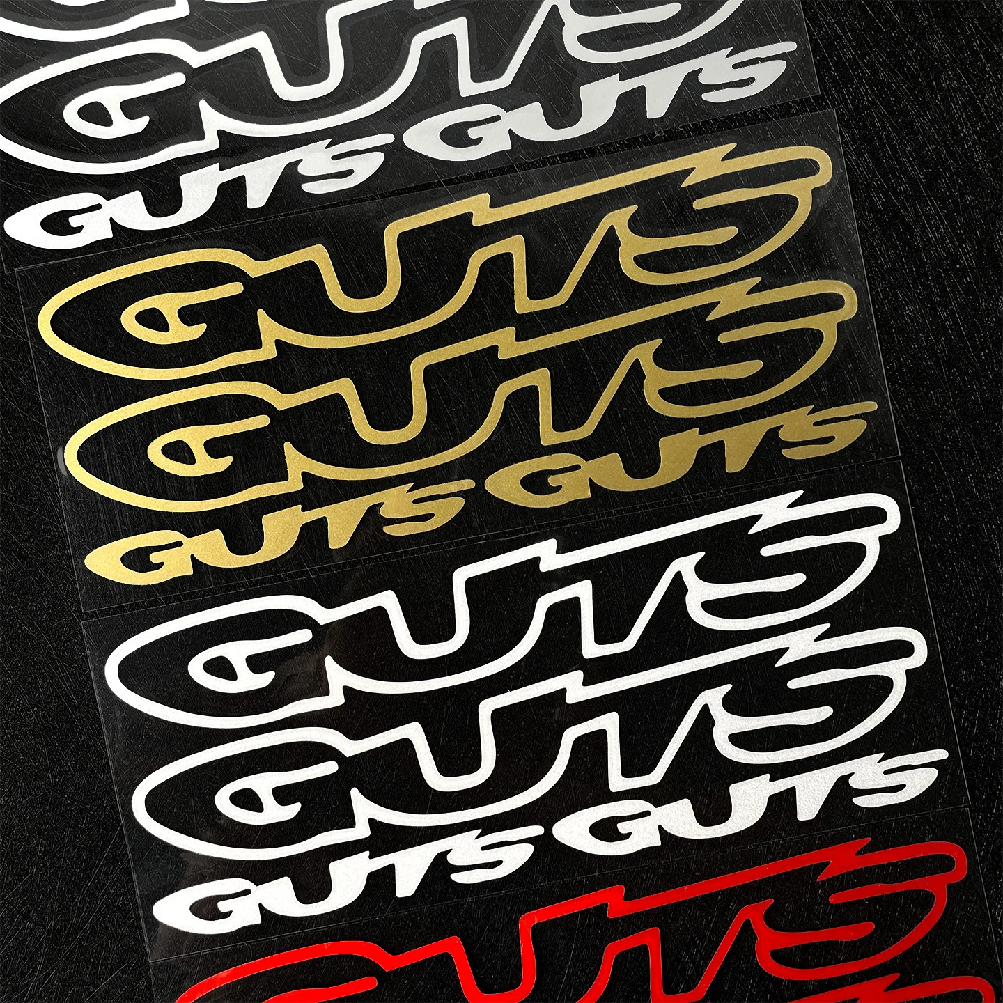 GUTS Gothic Graffiti Reflective Vinyl Sticker Dark Street‑style for Car Motorcycle Truck Laptop Water Bottle Helmet Luggage