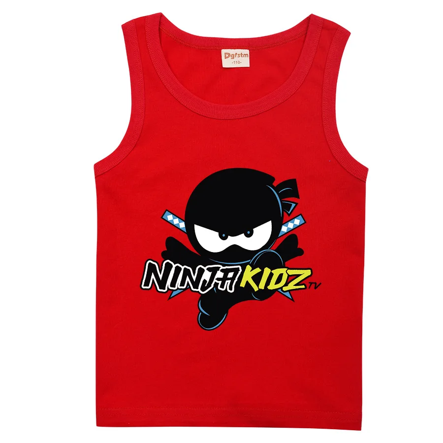 Hot Sold NINJA KIDZ Toddler Summer T-shirt Vest Teenage Girls Clothing Cotton Boys Boutique Kids Tees O-Neck Children Tops