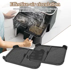 2Pcs Air Fryer Splatter Guard Heat Resistant Air Fryer Splatter Screen Dishwasher Safe Oil Splatter Guard for Ninja Foodi Max