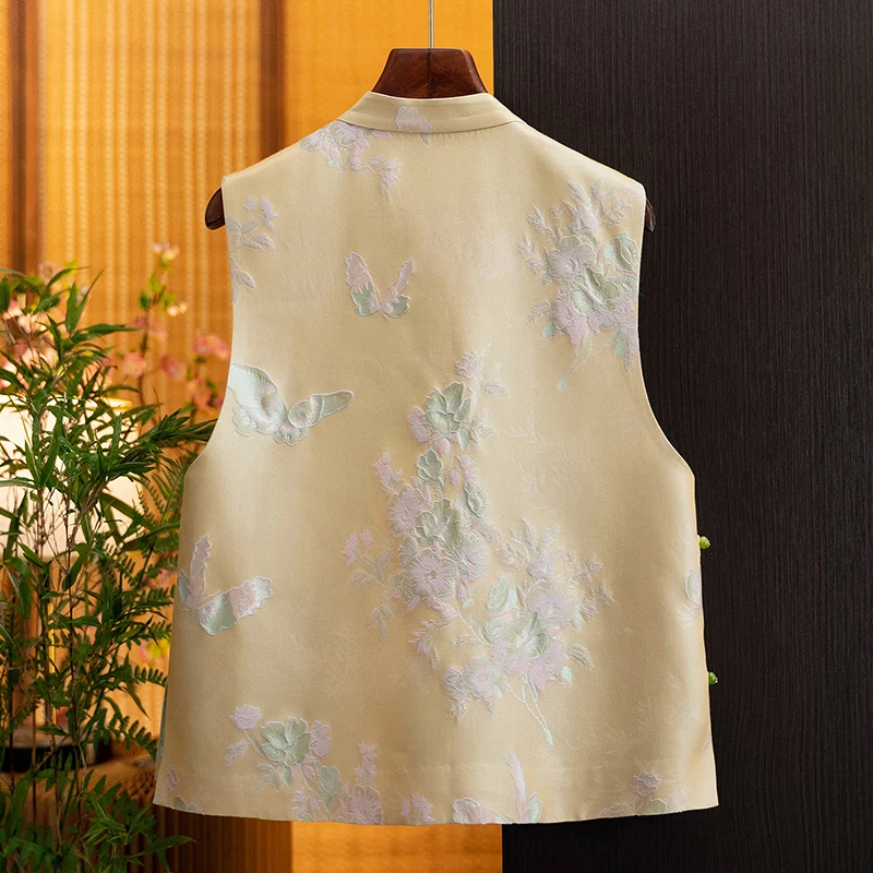 New Chinese-Style Silk and Wool Fashionable and Elegant Versatile Vest for Women, 2026 Autumn New Product, National Style Trendy Vest