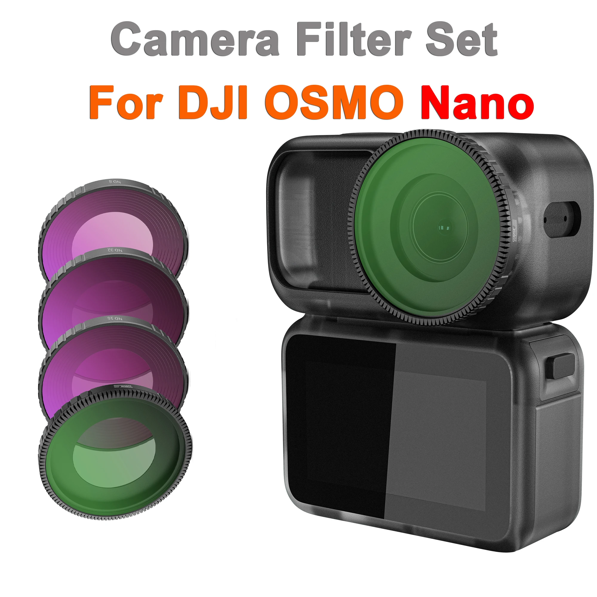 

4-in-1 Filter Set for DJI Osmo Nano Camera Lens Filters CPL/ND8/ND16/ND32 HD Optical Glass Anti-Glare Reduce Light