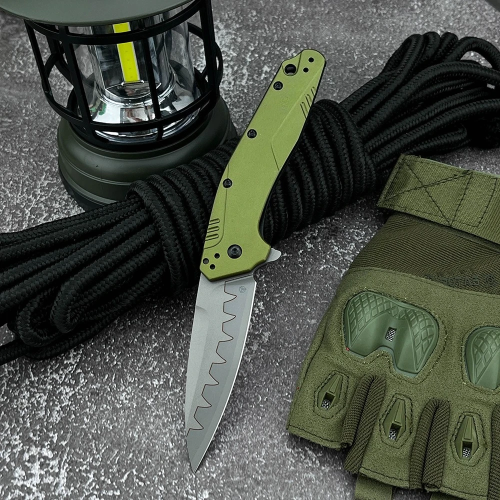 

Tactical Outdoor Camping EDC Folding Knife Flipper Blade 1812OLCB Multi Pocket Survival Hiking Knife Aluminum Handle D2 Steel