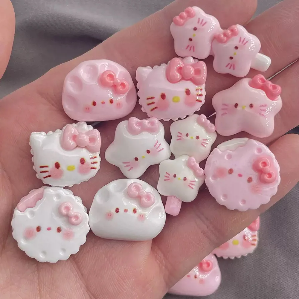 12 Pairs Of Hello Kitty Shoes Charm Cartoon Cat Footwear Accessories Suitable For Sandals Sandal Decorations Festive Gifts