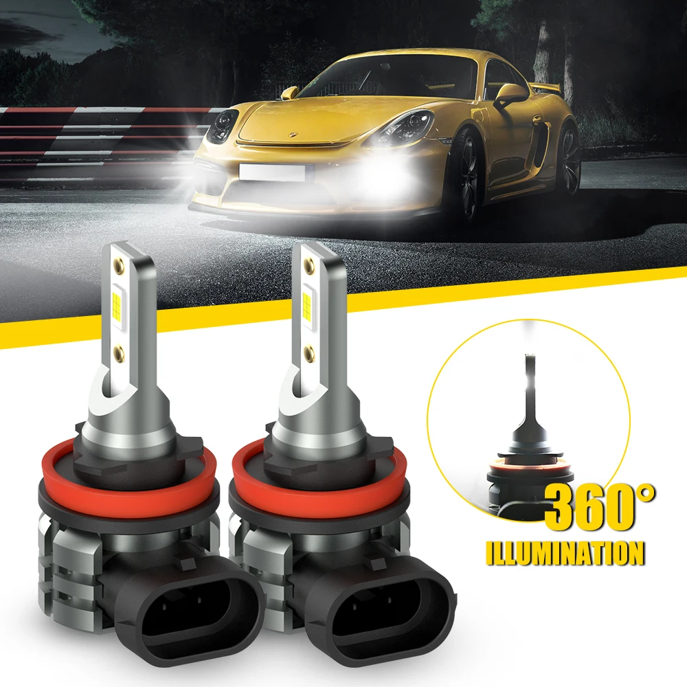 2 pièces H11 H8 LED antibrouillard HB4 HB3 9005 9006 ampoule de feux diurnes pour BMW F10 E60 E90 VW Golf 4 7 Passat b6 Renault Megane 3