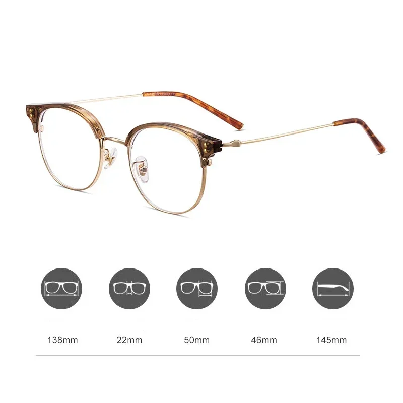 Gafas fotocromáticas con montura redonda para hombre y mujer, lentes de miopía con acabado Vintage de lujo, que cambian de Color