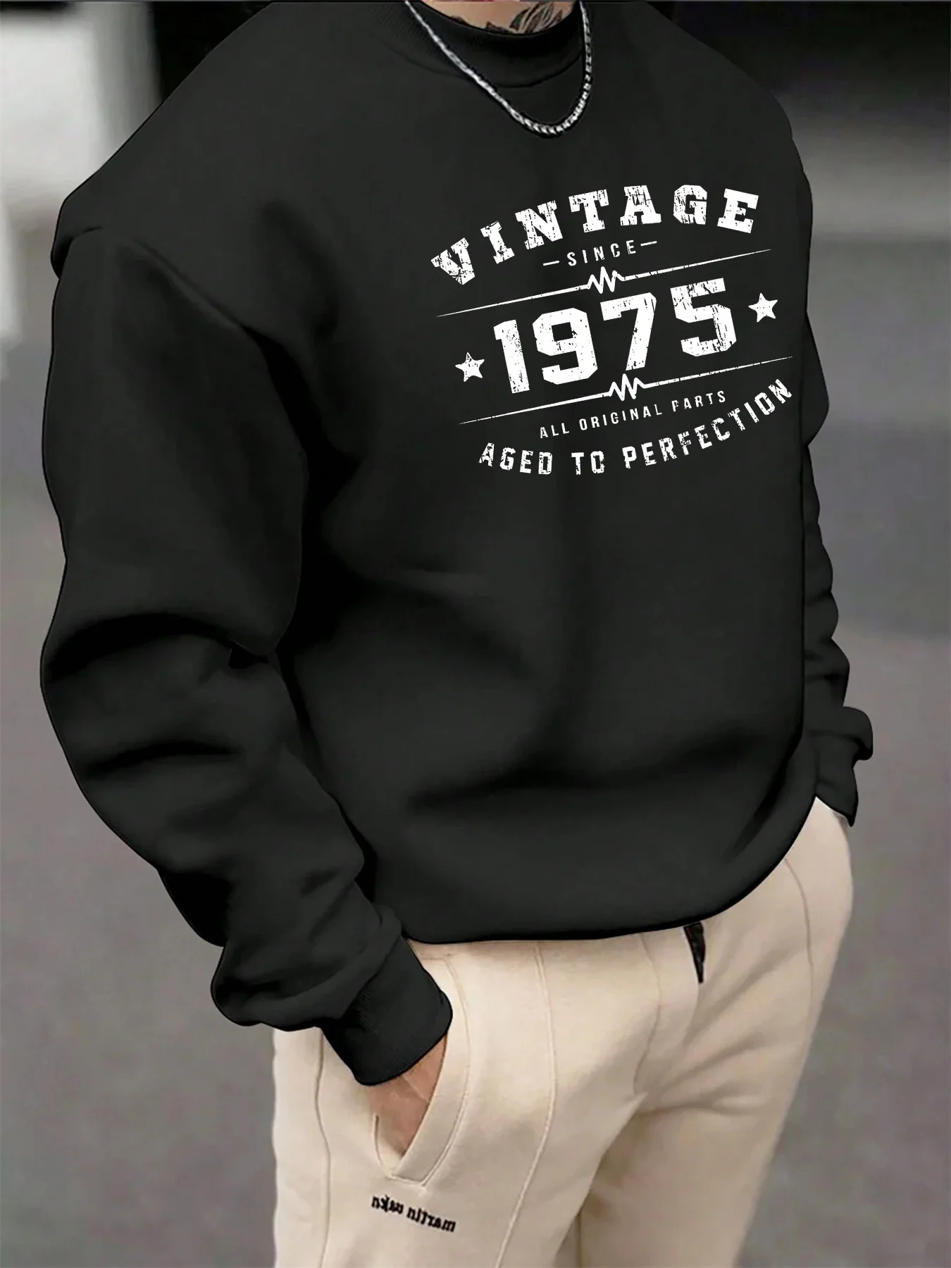 Everyday Crew Sweatshirt For Men Flexible Long Sleeve Fit Commute Outdoor Dinner Gathering Multi Occasion All Season Comfor top
