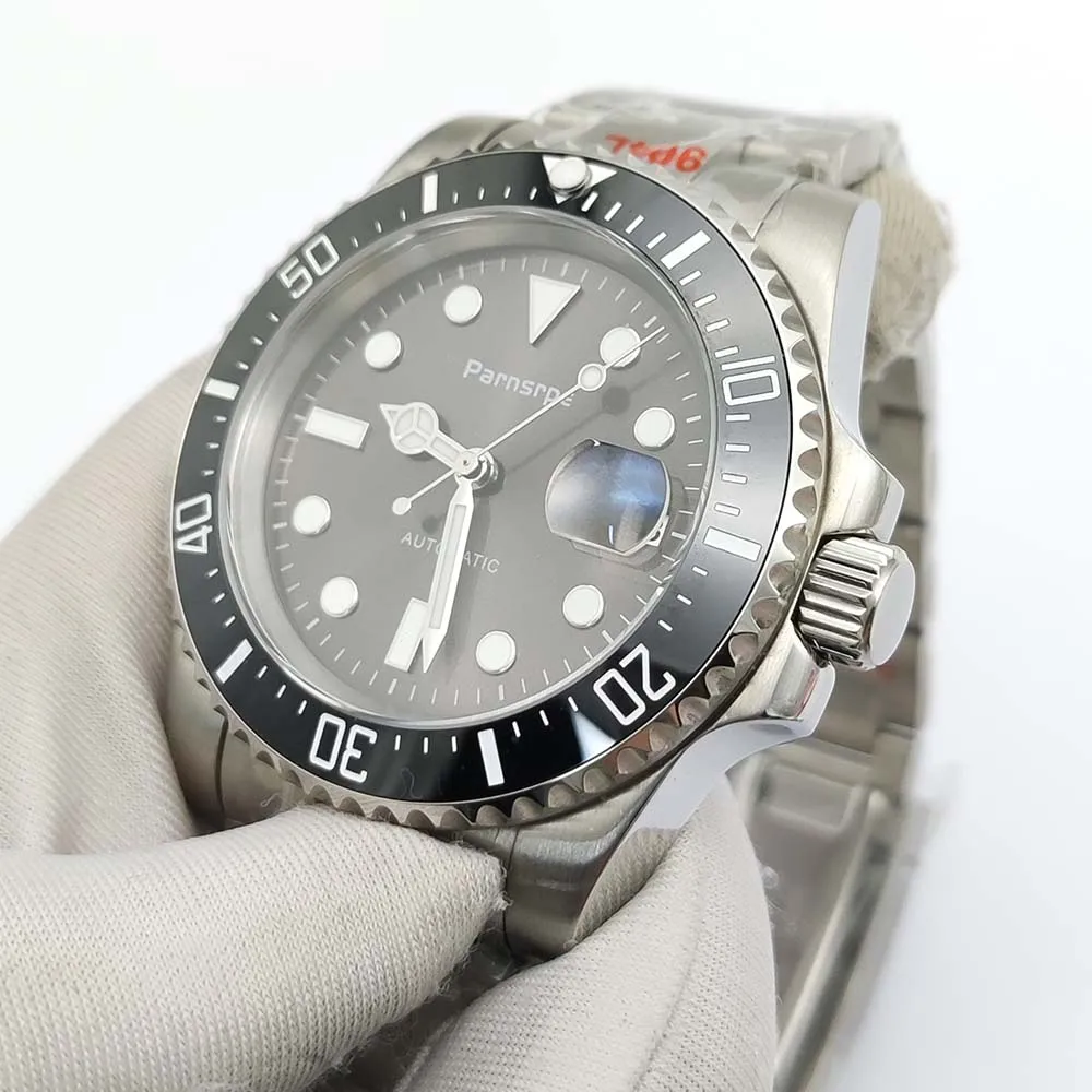 Мужские автоматические механические часы Parnsrpe, стильные деловые часы с сапфировым стеклом, калибр NH35, водонепроницаемые часы 40 мм