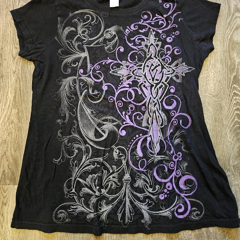 Y2k Kitty jaren \'90 kleding Vintage Kpop Goth Emo esthetische kleding T-shirt Baby Tees Y2k Tops Crop Top vrouwen gotische Grunge kleding