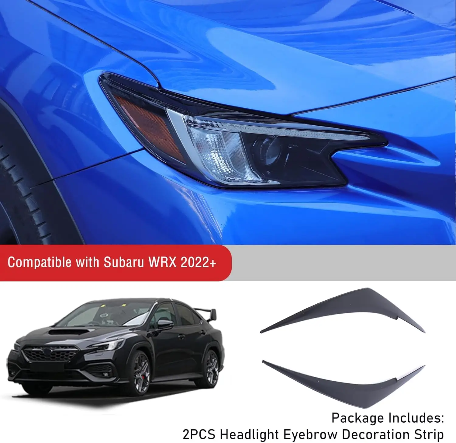 2PCS Car Headlight Eyebrows Eyelid ABS Carbon Style Eyebrow For Subaru WRX /Levorg STI VB 2022-2026 Auto Exterior Accessories